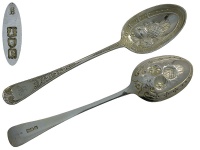 Pair of Victorian Silver Berry  Spoons 1900